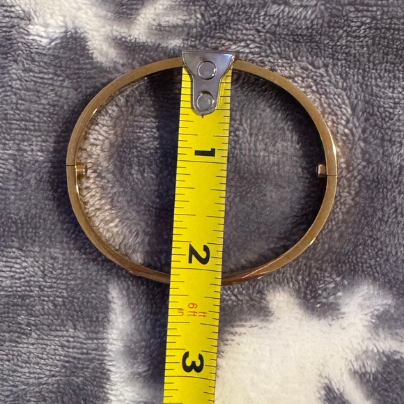 Gold-Tone Crystal Accent Women's Bangle Bracelet - Picture 9 of 9